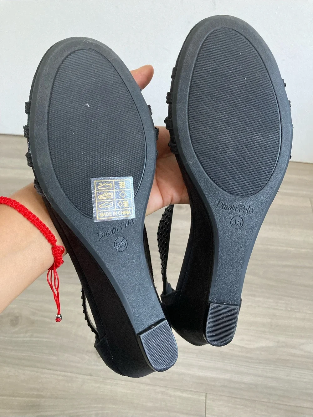 Dream Pairs Black Crystal-Strap High Heel Sandals